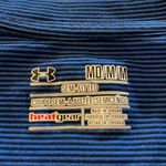 Under Armour  Navy Blue/Blue Striped Semi-Fitted HeatGear Shirt Medium EUC #4997 Photo 3