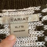 Ariat Full Body Length Cardigan Size XL Brown/White Short Sleeve Women Western Photo 3
