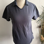 Armani Exchange  AX Short Sleeve V Neck Polo Shirt blue Size Medium Photo 0