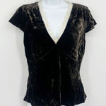 American Vintage Vintage Y2K Fairycore Green Velvet Shirt Size Small Lace Trim V Neck Whimsical Photo 0