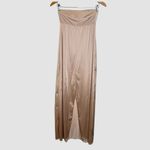 Vintage Lorraine Long Slip Beige USA made Lace trim Size 36 Tan Photo 2