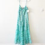 ASTR New  Revolve Tazia Floral Button‎ Tiered Maxi Blue Dress Size Large Photo 3