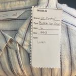 LC Lauren Conrad Womans Blouse Size Large Linen Striped Button Up Ruffle Cuff Photo 9