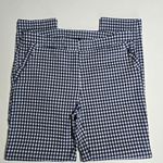 Cynthia Rowley Blue & White Gingham Rugfle Detail Slim Ankle Pants Size 10 Photo 3