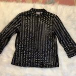 Chico's Chico’s Animal Print Sheer Striped Jacket Black 0 Photo 1