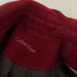 Calvin Klein  Peacoat Double Breasted Burgundy Red Wool Blend Size Small Fit Photo 6