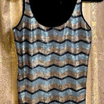 EXPRESS 
matte metallic sequin chevron tank top, XS Photo 0
