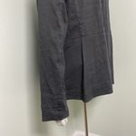 Eileen Fisher  Linen Blend High Collar Peplum Zip Front Linen Blend Blazer L Photo 5