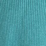 Woolovers Teal Half Zip Sweater knit Lambswool Cotton natural fiber medium Blue Photo 3