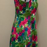 Nine West Green Floral Print Pleated Dress 4 Photo 4