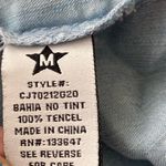 Celebrity Pink 💥 Light Denim Chambray Short Sleeve Button Down Lightweight Top M Photo 8