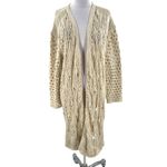 Natural Life  Duster Crochet Open Knit Cardigan Sweater Cream Boho L/XL Photo 4