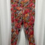 Athleta Pink Floral Renewed Bloom Salutation Stash Pocket 7/8 Leggings Sz.L Photo 6