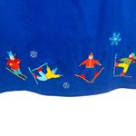Michael Simon Lite Ski Trip Snowflake Embroidered Novelty Midi Skirt Blue Small Photo 4
