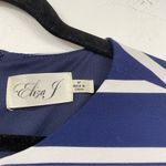 Eliza J  Navy Blue Striped Floral Print 3/4 Sleeve Shift Mini Dress Womens 6 Red Photo 3