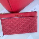Michael Kors MK Maisie Large 3 in 1 Leather Tote Bag - Flame Red Photo 4