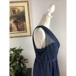 David's Bridal  Bridesmaid Dress size 12 Blue One Shoulder Lined Photo 7