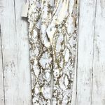 Carbon 38 Pants Women Size XS Gold Metallic Snake Skin Print Athletic Leggings White Photo 4