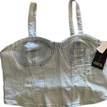 No Boundaries  Denim Corset Light Blue Bustier Top coastal cowgirl boho western Photo 4