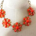 Lane Bryant orange flower statement necklace Photo 0
