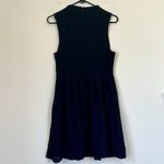 Deletta Black High Neck and Sleeveless A-Line Mini Dress - Size: Medium Photo 5