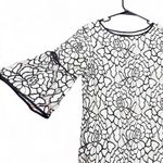Sandra Darren size 10 white and black lace dress with flared sleeves Photo 1