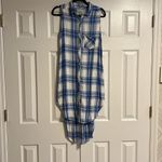 Rails  Women’s Sleeveless Plaid Button Down Blue & White Collared Dress, Size L Photo 2