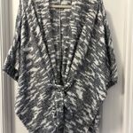 Colleen Lopez Fuzzy Knit Belted Poncho Size XL / 1X NWOT Black Photo 1