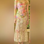 Lace Made Floral Corset Top w/Matching Lace Skirt. Fairytail Series. LARGE Pink Photo 6