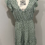 SheIn Olive and White Abstract Print Blouse Photo 0