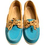 Sperry  Boat shoes. Size 7.5. Aqua and tan. Photo 1