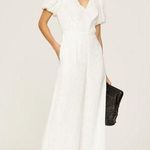 Club Monaco White Texture Tie Back V-Neck Jumpsuit Size 8 Photo 0