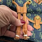 Dooney & Bourke Vintage Navy and Tan Signature Backpack Excellent Condition Photo 12