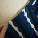 American Vintage Vintage Chunky Tundra Knit Cardigan Sweater Sz Large Oversized in Blue Photo 2