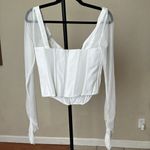 House Of CB HOUSE OF‎ CB Araminta corset mesh top NWOT size L  white Photo 4