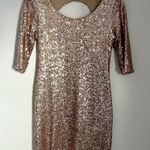 Rue 21 Rose Gold Sequin Cocktail Dress Photo 0