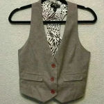 Star City Tan animal print vest top sz M 90s y2k vintage fall street wear work Photo 0