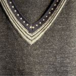 Perry Ellis  100% Merino Wool Sweater Sz Large V-neck Charcoal Grey Quiet Luxury‎ Photo 4