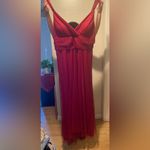 Ever Pretty BURGUNDY Plus Size Double V Neck Maxi Tulle Dress Photo 2