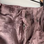 Free People Brown Crushed Velvet Pants Pockets Belt Loops button cropped bootcut Photo 8