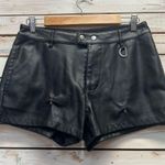 ASOS Design F100221 Black Faux Leather High Waist Shorts Y2K Punk Sz 30 Photo 3