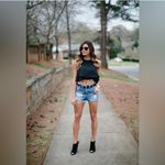 American Eagle  100% Cotton Women's Blue Distressed Denim Shorts Size‎ 10 Photo 11