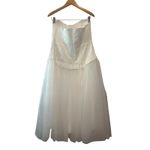 BHLDN Ivory Strapless Bridal Midi Dress Corset Tulle Skirt NWT L Photo 4