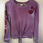 Ariat  Womens Size Medium Burnout Velvet Floral Waist Tie‎ Long Sleeve Top Boho Photo 0