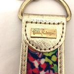 Lilly Pulitzer  Wild Confetti Key Fob Ring Gold Pink Multi Color Metallic Photo 1