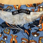 ZARA Blue Floral Print Peplum Top Photo 7