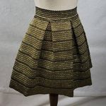 June & Ivy Womens Skirt Size L Gold Black Metallic Pleated A Photo 4