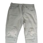 AMERICAN EAGLE Tomgirl Striped Distressed Jeans Size 18 Long Blue Photo 1