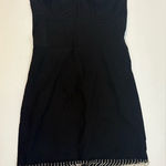 White Fox Boutique Whitefox Black Strapless fringe shimmer mini dress size large Photo 0