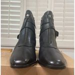 Linea Paolo Valona Ankle Boots Black Leather Size 7 NWOB Stack Heel Strappy Photo 6